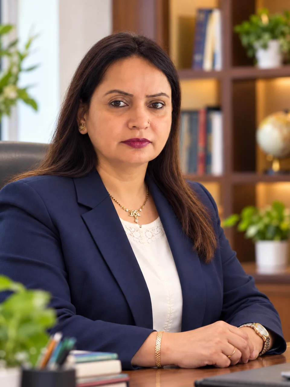 Dr. Rita Rattan, Director and Principal of Kabira The International School, in her office